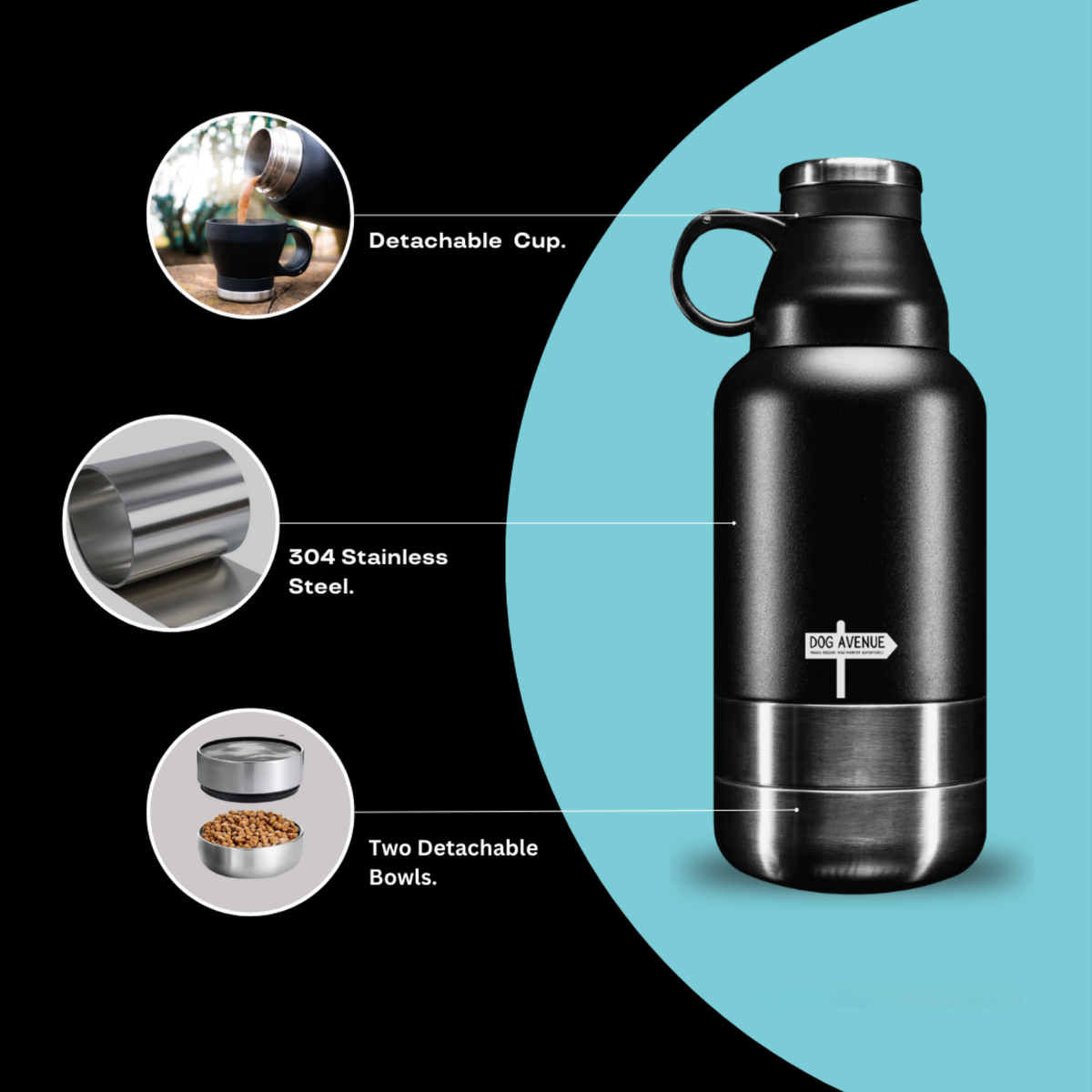 3-in-1 Outdoor Dog Water Bottle